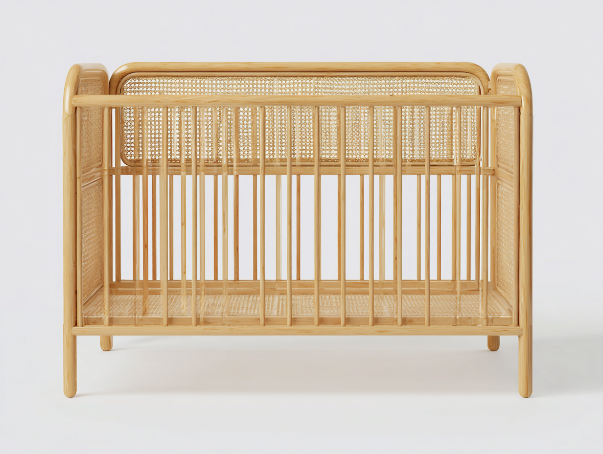 Cunas para bebé madera maciza 120x60x95 cm-color natural-estilo nórdico transpirable-Loroyhaus