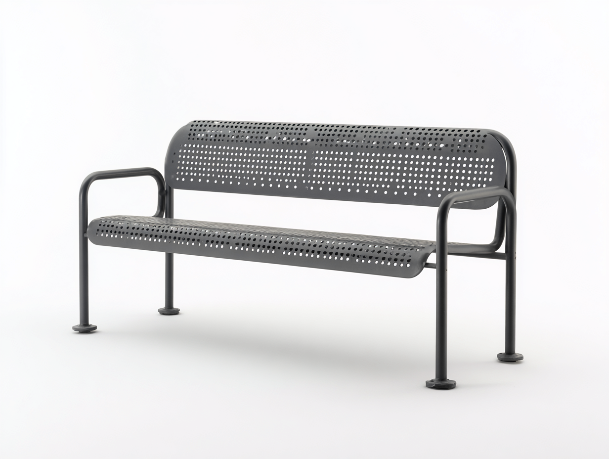 Banco de jardín-metal perforado-140x48x80 cm-gris oscuro-exterior-diseño moderno-Loroyhaus