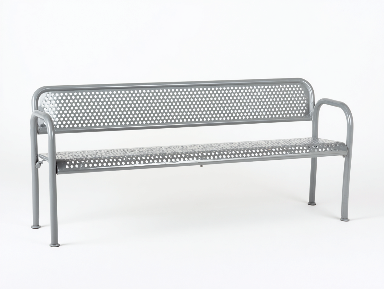 Banco de jardín-metal perforado-150x50x82 cm-gris claro-exterior-diseño moderno-Loroyhaus