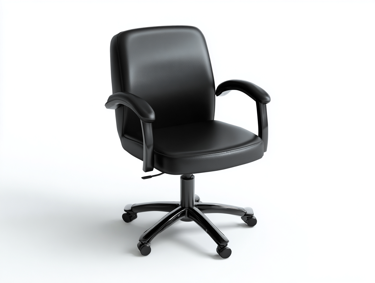 Silla de oficina con reposabrazos - cuero sintético 64x64x100 cm - color negro - base metálica con ruedas ajustable giratoria-Loroyhaus