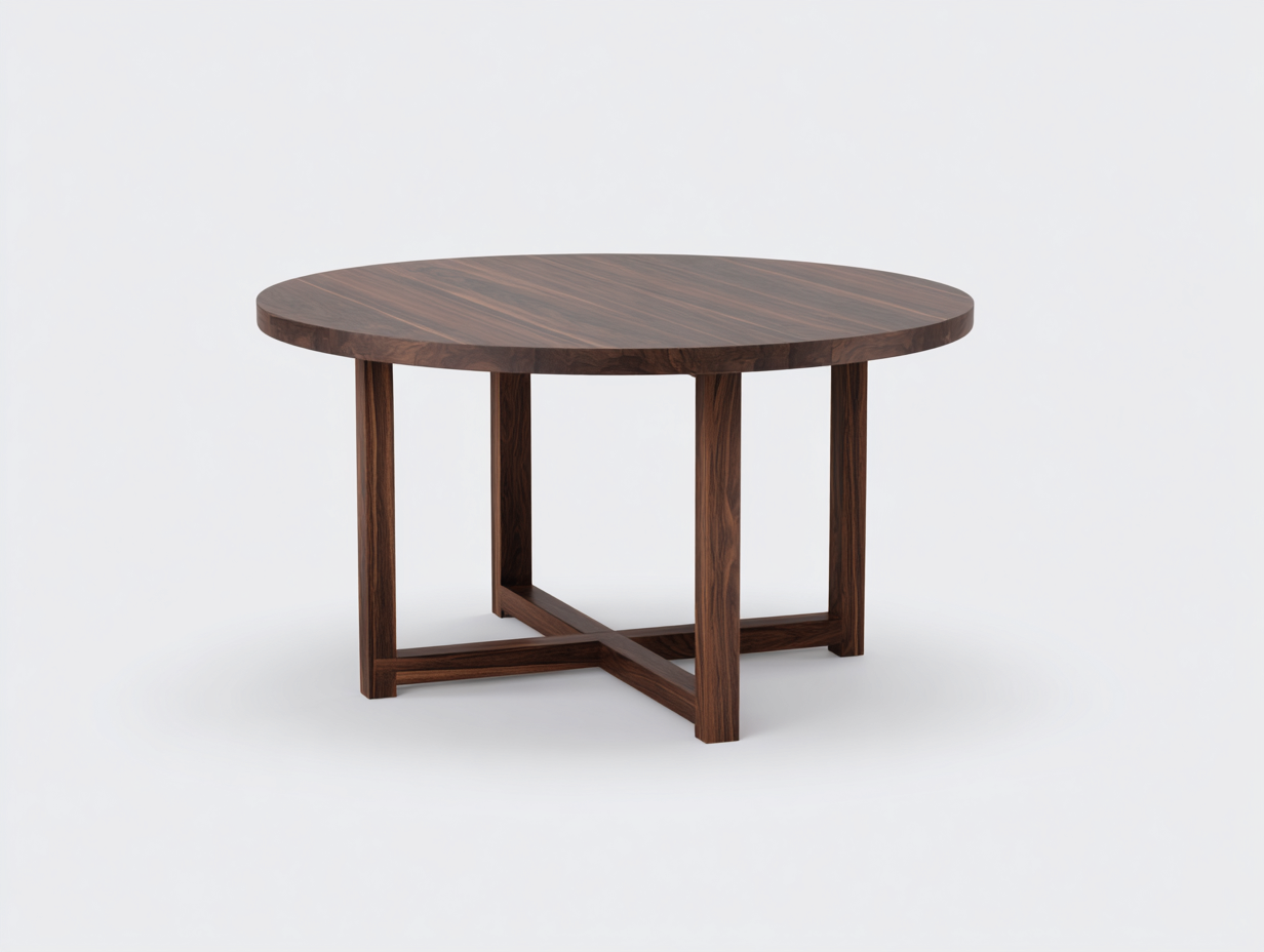 Mesa de comedor-redonda-madera-125x125x75 cm-marrón-sala de comedor y cocina-diseño moderno-Loroyhaus