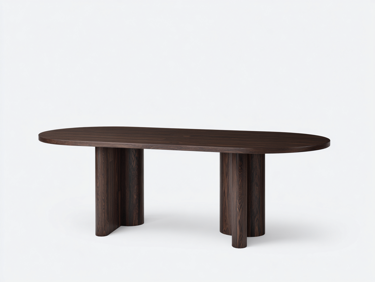 Mesa de comedor-ovalada-madera-200x95x75 cm-marrón-sala de comedor y cocina-diseño moderno-Loroyhaus