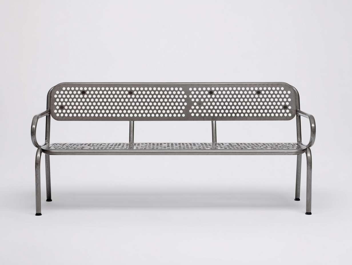 Banco de jardín-metal perforado-145x52x82 cm-gris-exterior-diseño moderno-Loroyhaus