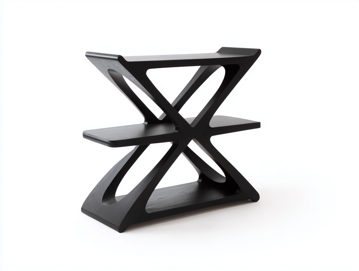 Vitrina estantería de diseño - madera 80x30x90 cm - color negro - estructura abierta moderna multifuncional-Loroyhaus