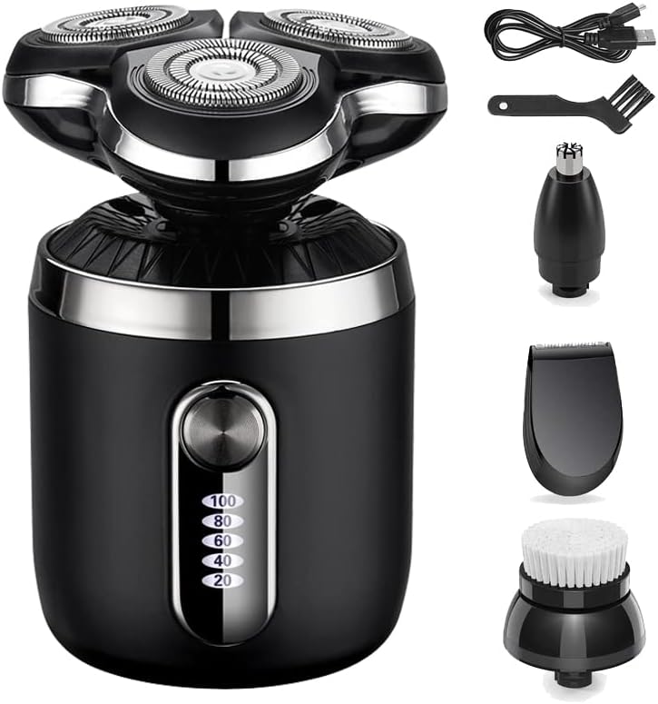 HXFFXHF maquinilla de afeitar eléctrica hombre - 3D rotatoria - USB recargable - pantalla LCD-Simonninest