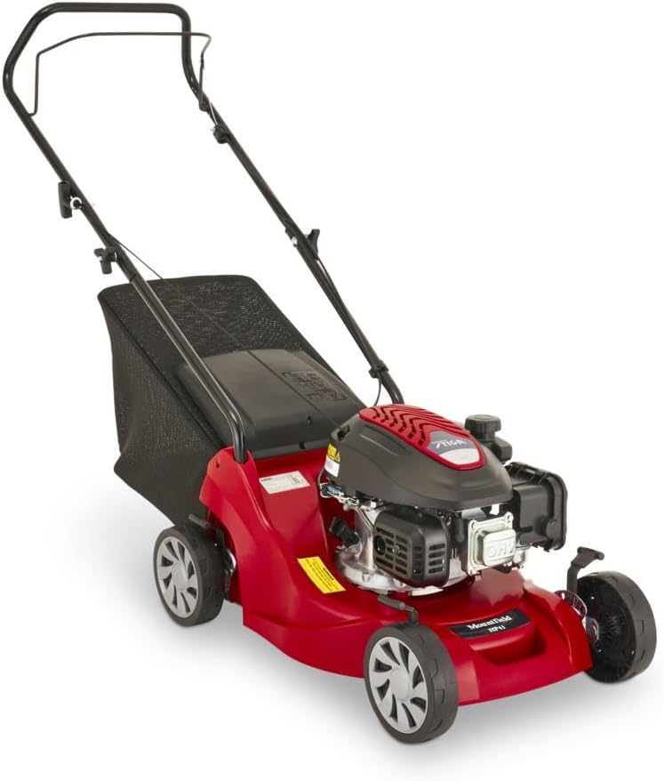 Mountfield HP41 - Cortacésped gasolina propulsado a mano - Corte 39 cm colector 40 L y motor 123 cc - Rojo-Simonninest
