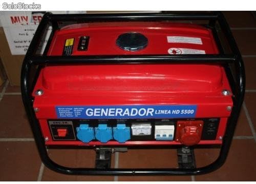 Generador monofásico y trifásico - Salida 5500 W - Gasolina 240 V para acampada - Rojo-Simonninest