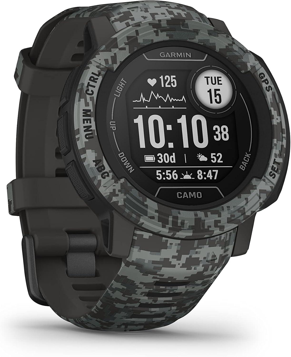Garmin Instinct 2 Camo reacondicionado - Reloj GPS resistente al agua - Sueño pulsioximetría - Grafito-Simonninest