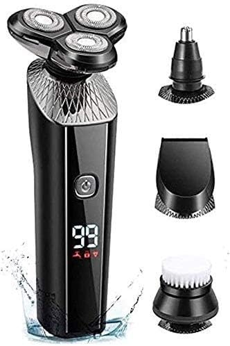 HXFFXHF afeitadora eléctrica hombre - 4 en 1 rotativa - recortadora barba - inalámbrica impermeable-Simonninest