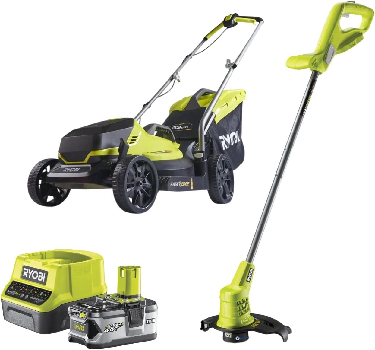 Ryobi RLM1833BLT1825M - Kit cortacésped y cortabordes - Batería 4,0 Ah - Ancho 25 cm-Simonninest