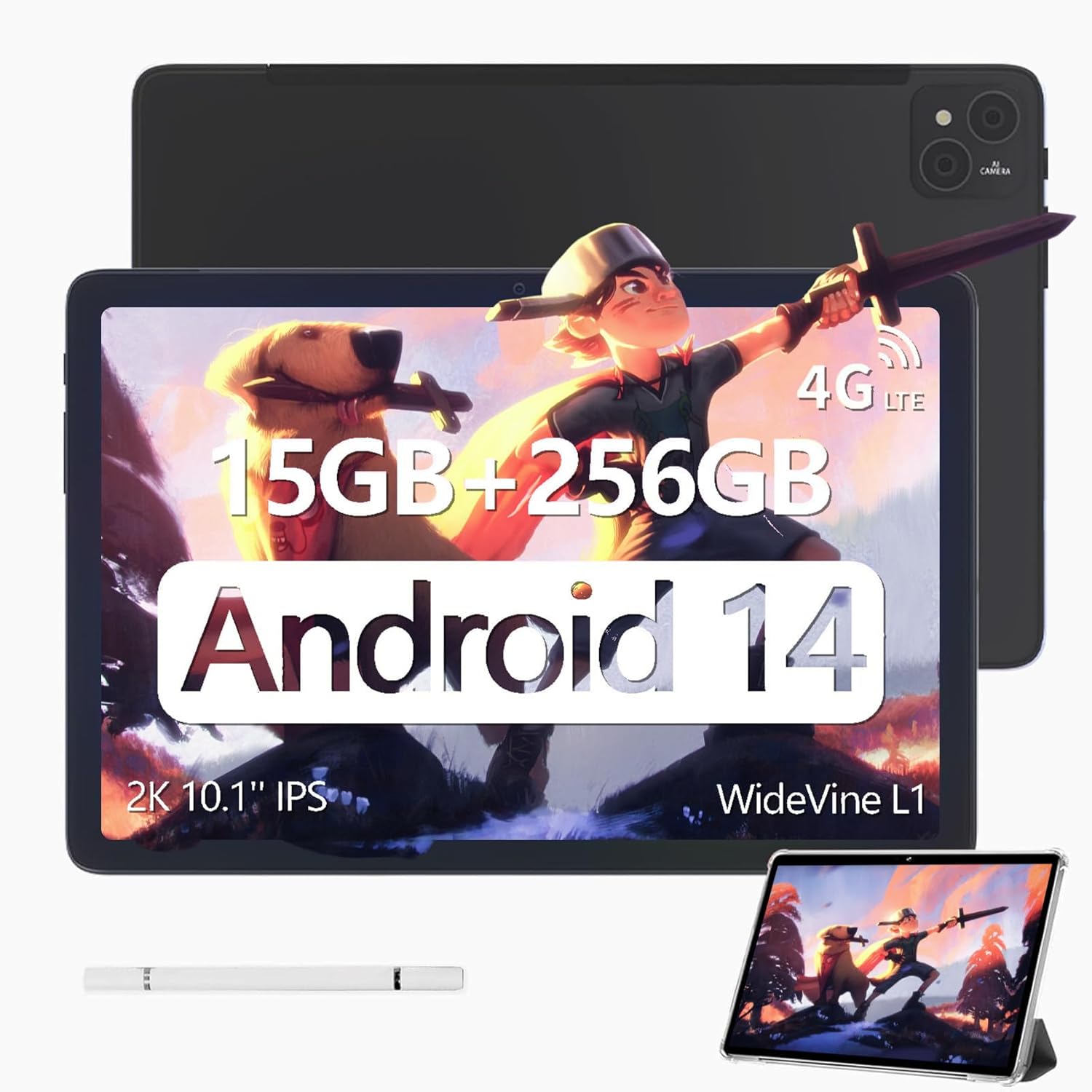 DOOGEE T10 Pro tablet Android 14 - 10,1 pulgadas FHD - 15 GB RAM 256 GB - Dual 4G LTE negra-Simonninest