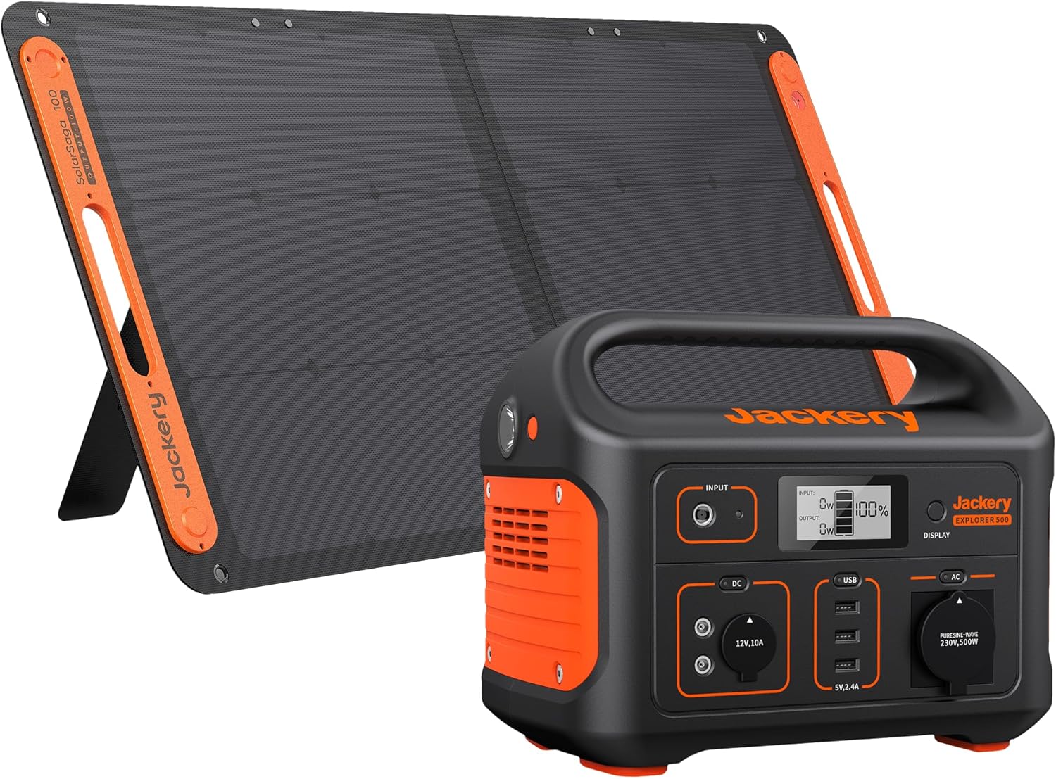 Jackery Explorer 500 - Generador portátil solar 518 Wh - Panel SolarSaga 100 W pantalla LCD - Camping-Simonninest