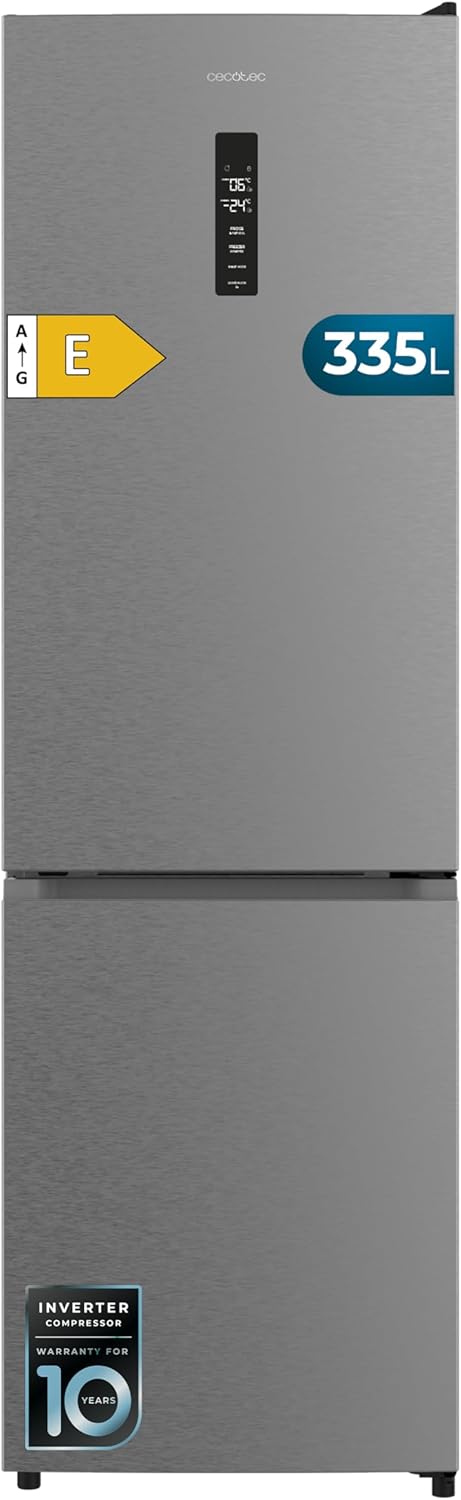 Cecotec Bolero CoolMarket Combi 335 Inox E - Frigorífico combi 335 litros - No Frost inverter-Simonninest