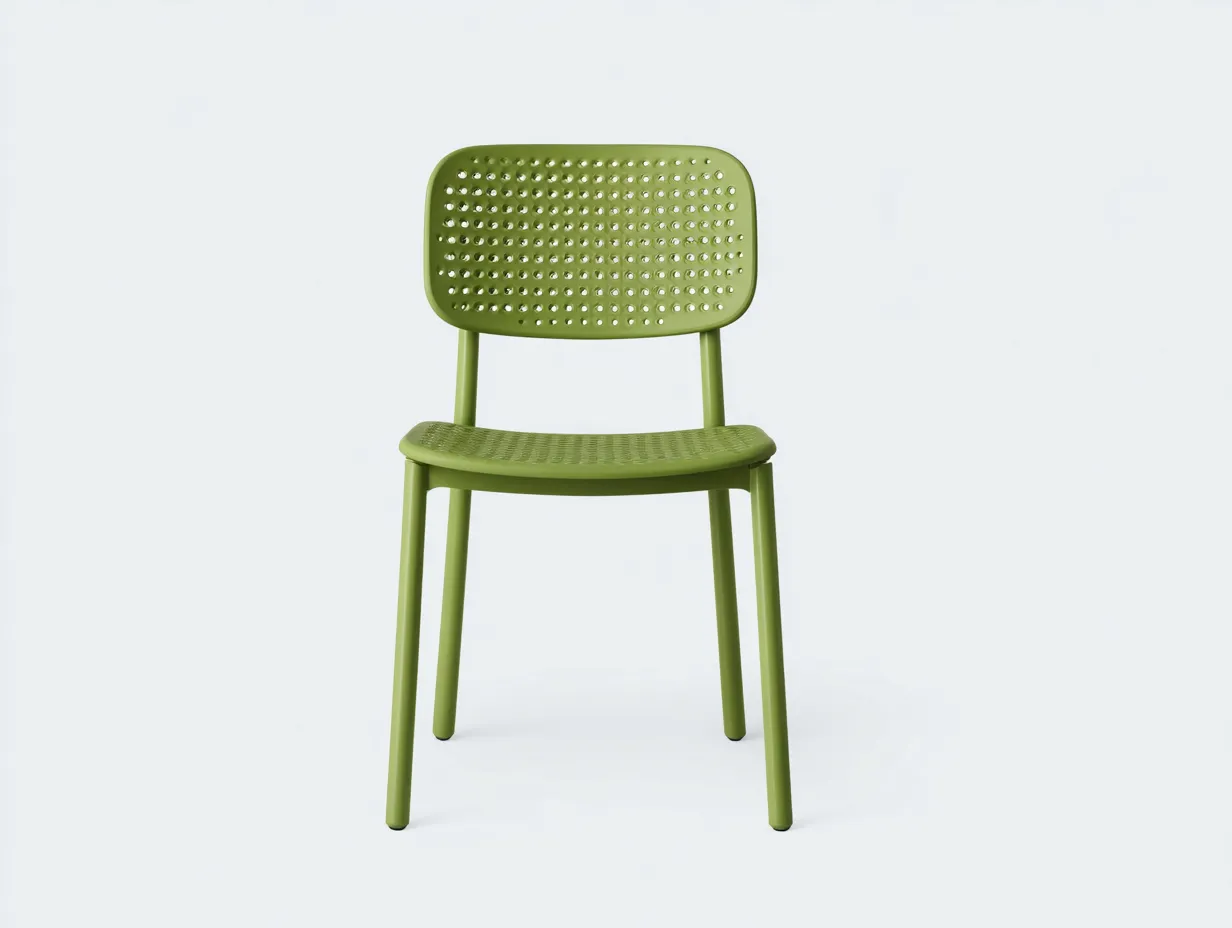 Silla de comedor 51x53x80 cm - verde pistacho - polipropileno ventilado - para exterior - diseño ligero y actual