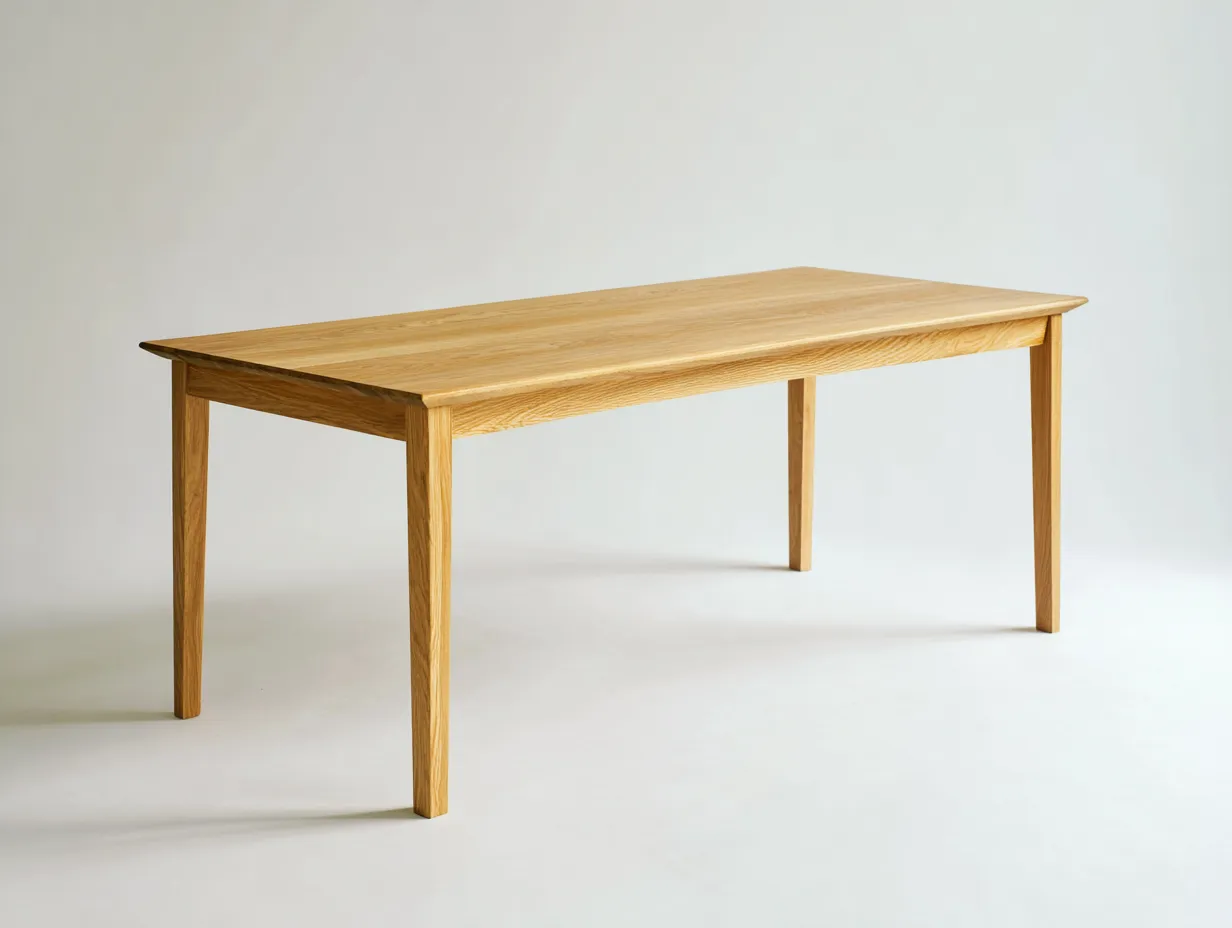 Mesa de comedor rectangular de madera 180x90x76 cm - roble claro - para comedor - diseño sencillo con patas rectas
