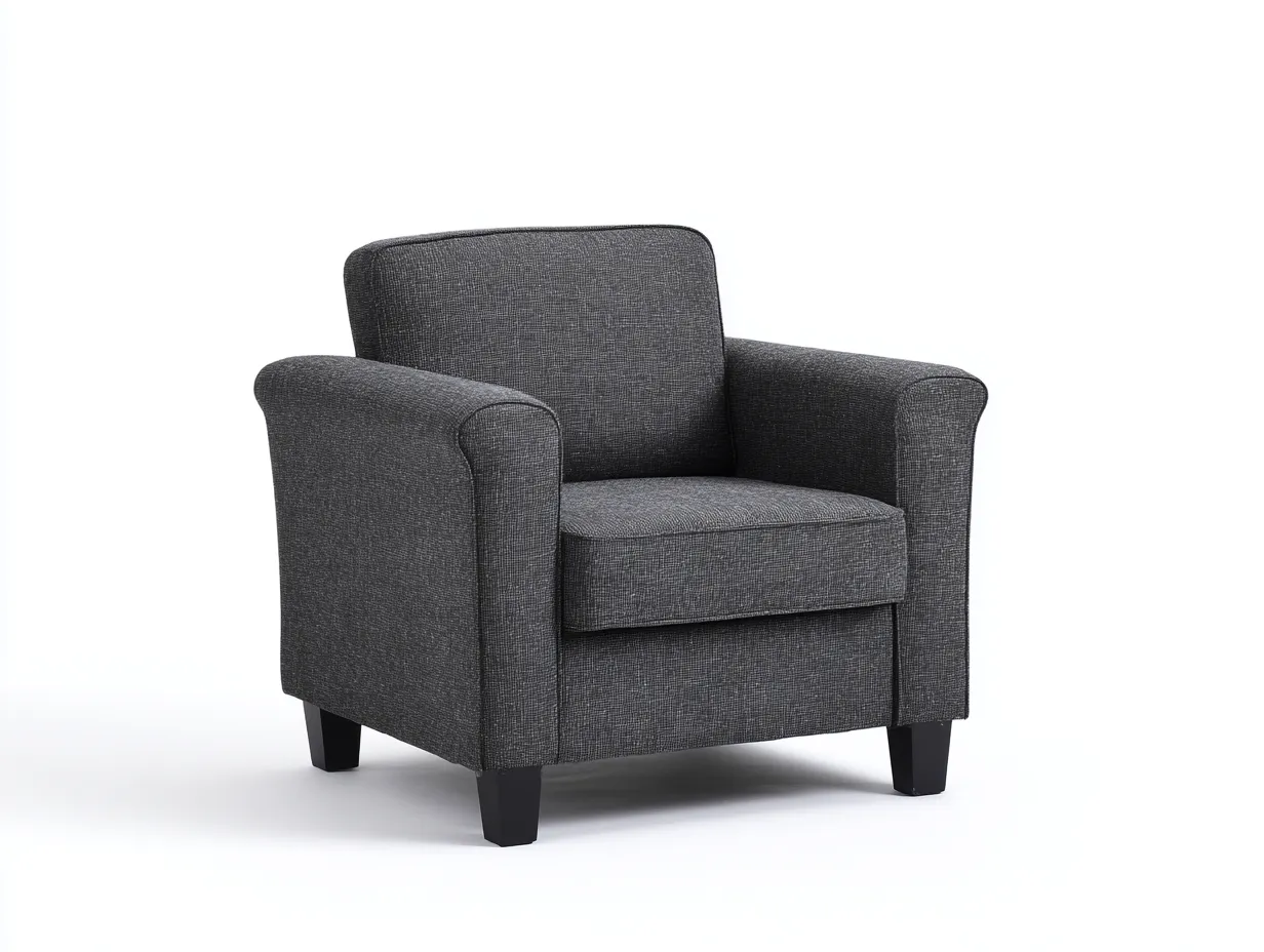 Sillón tapizado 88x84x83 cm - gris oscuro - estilo compacto - para salón