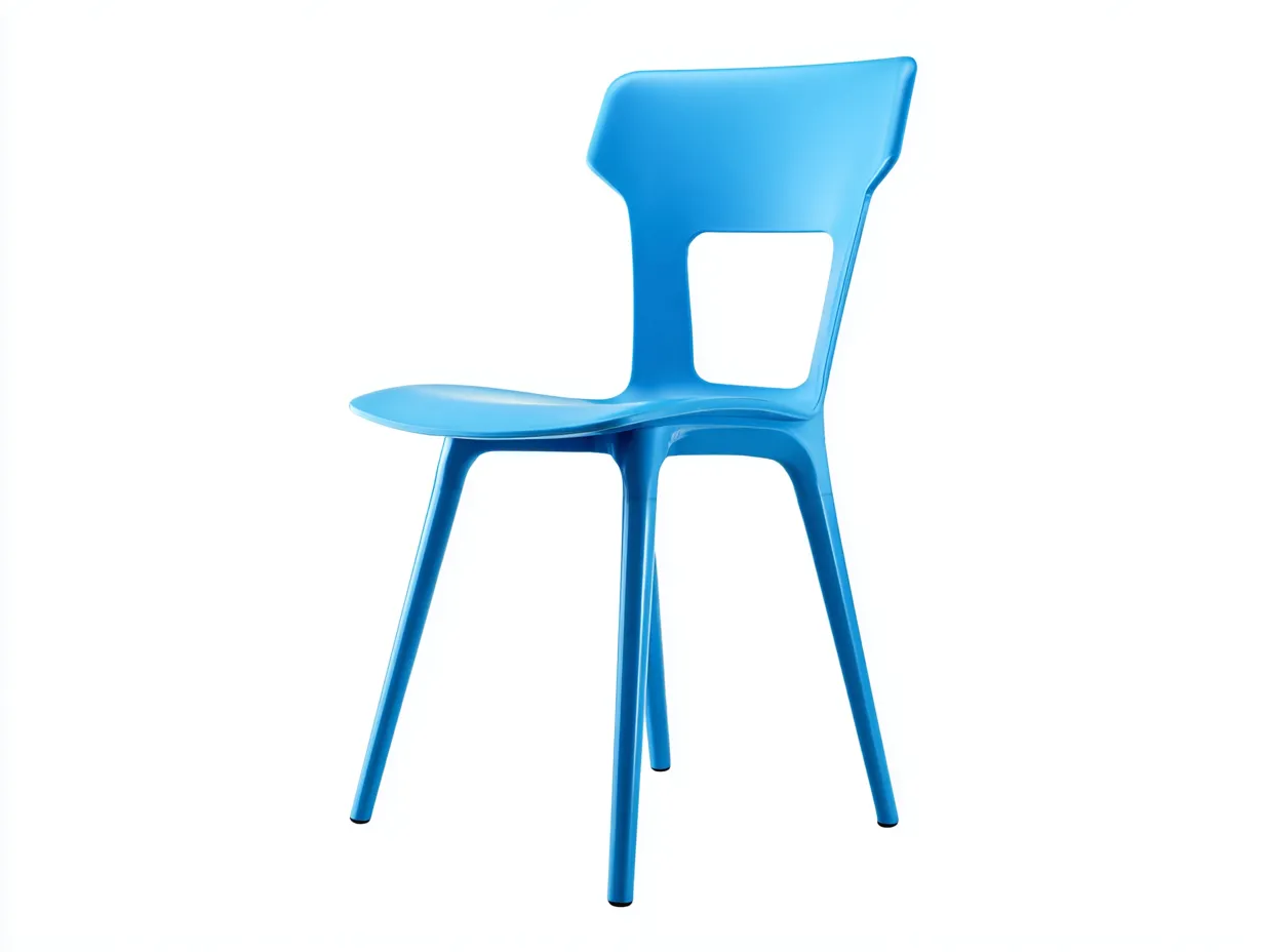 Silla de comedor 49x54x82 cm - azul cielo - polipropileno - para exterior - respaldo abierto de perfil geométrico