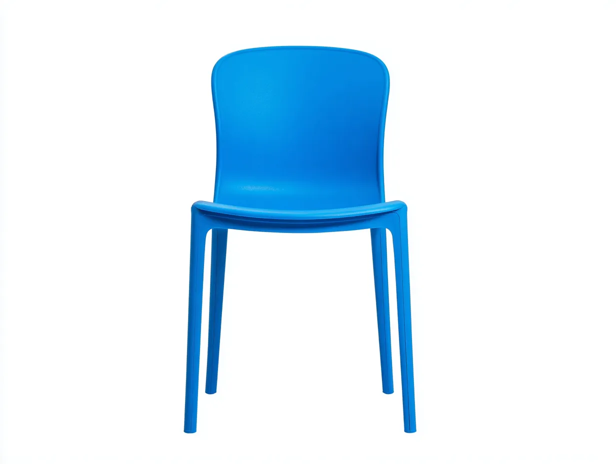 Silla de comedor 51x54x82 cm - azul brillante - polipropileno - para exterior - respaldo envolvente de líneas suaves