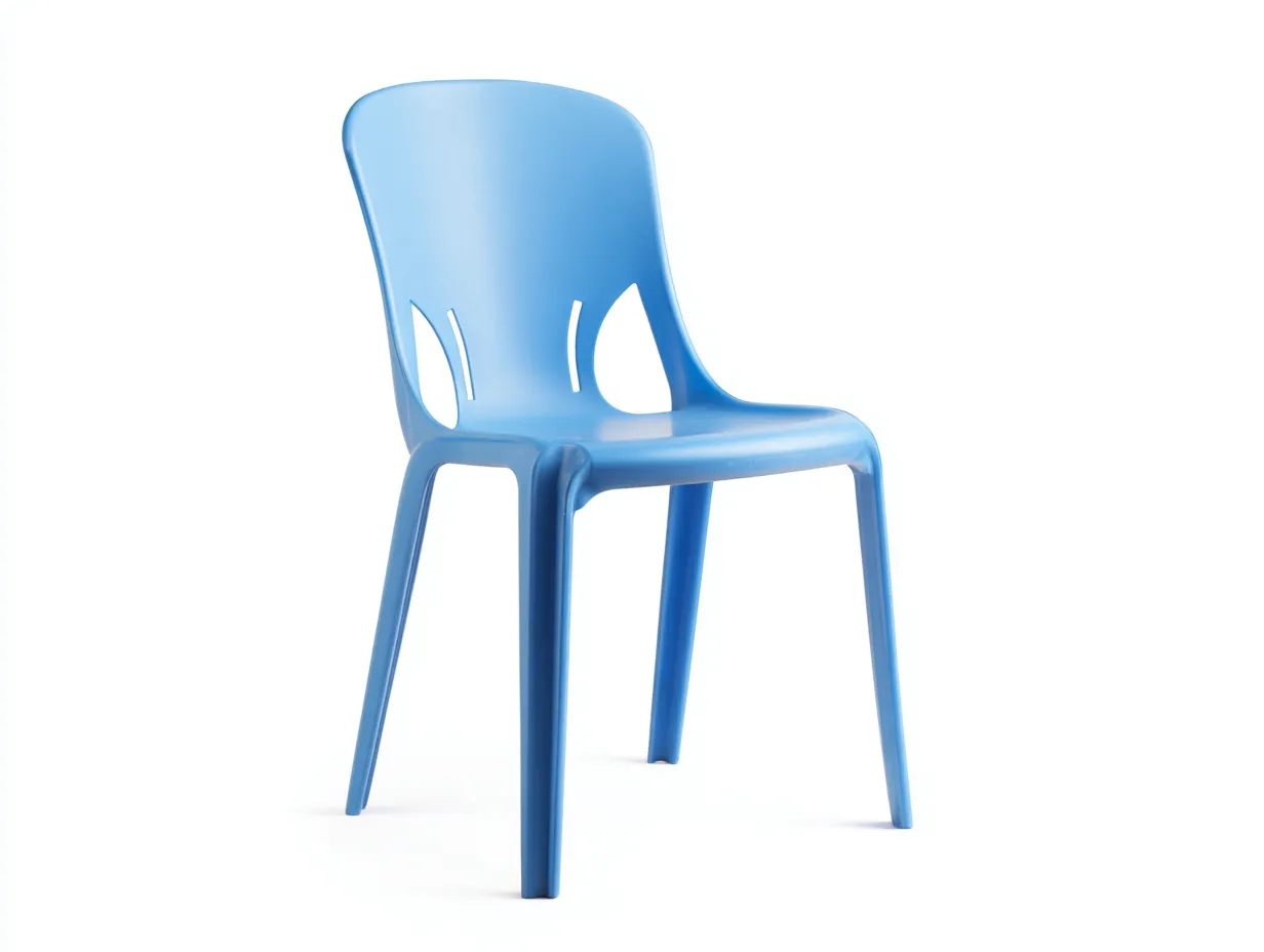 Silla de comedor 48x53x80 cm - azul claro - polipropileno - para exterior - respaldo curvo con aberturas laterales
