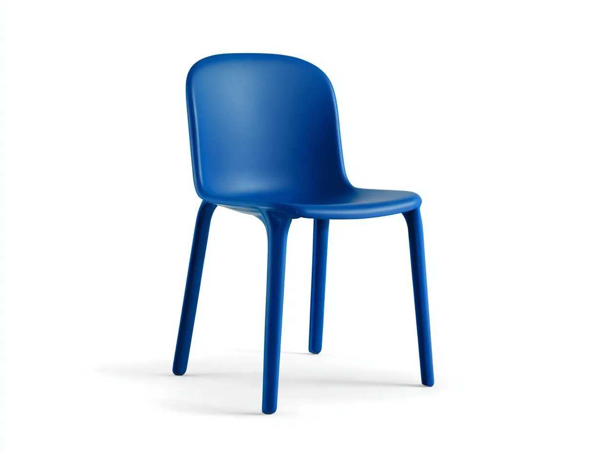 Silla de comedor 52x55x81 cm - azul intenso - polipropileno - para exterior - diseño curvo de una pieza