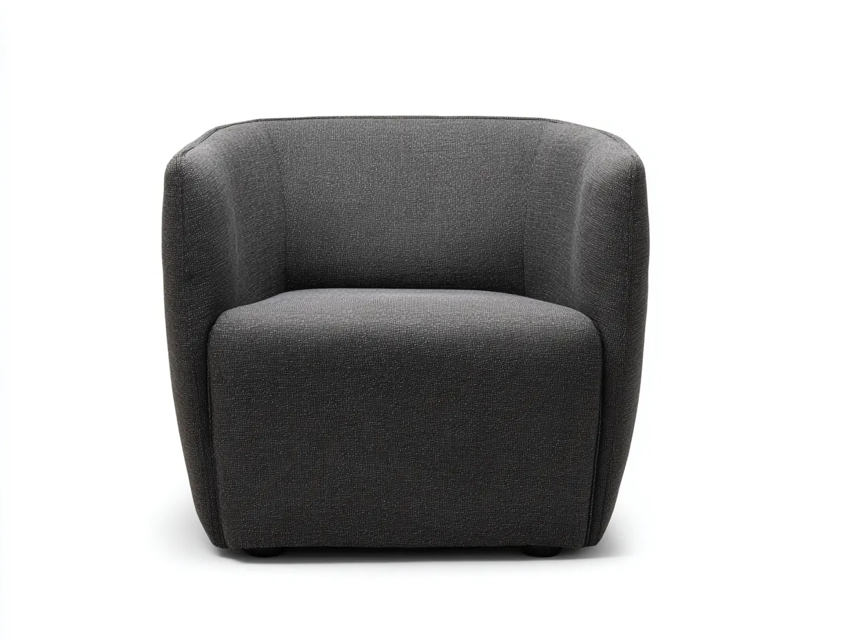Sillón tapizado 84x81x78 cm - gris grafito - diseño envolvente - para salón