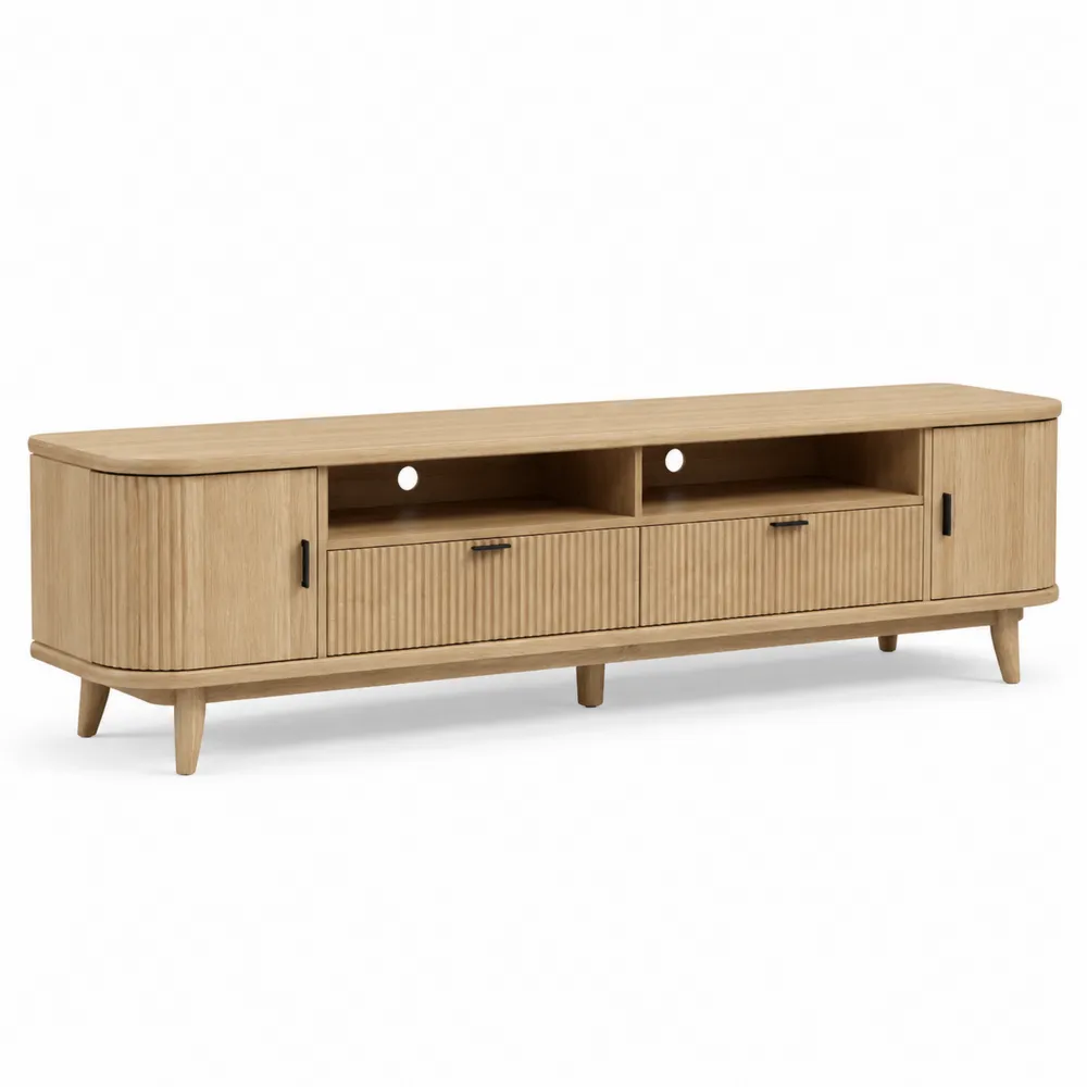 Mueble de TV de madera de roble 180x40x50 cm-Cosyloftea