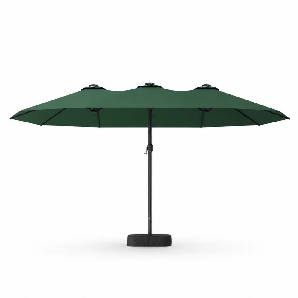 Sombrilla de mercado 3x4 m con aluminio y poliéster verde-Cosyloftea