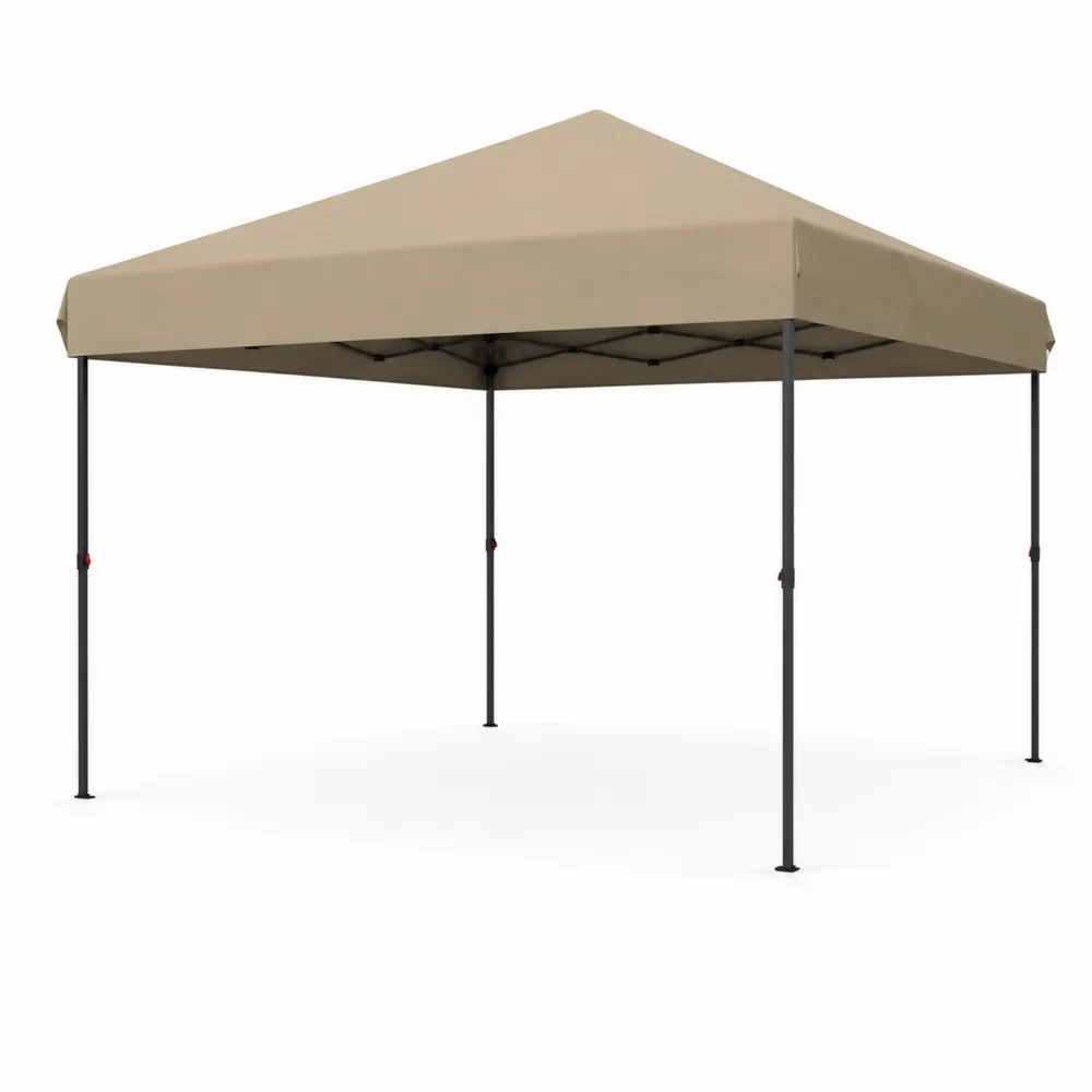 Toldo Plegable Beige 300x300 cm Estructura de Acero Tela de Poliéster-Cosyloftea