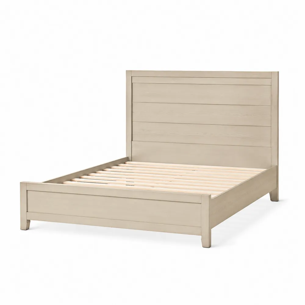 Cama de Madera Maciza de Roble 210x160 cm Beige-Cosyloftea