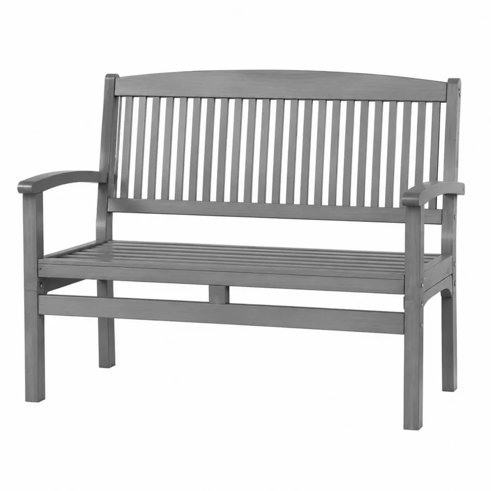 Banco de madera de eucalipto gris para exterior-Cosyloftea