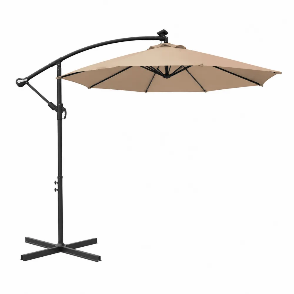 Sombrilla Voladiza de Jardín 300 cm Poliéster Beige-Cosyloftea