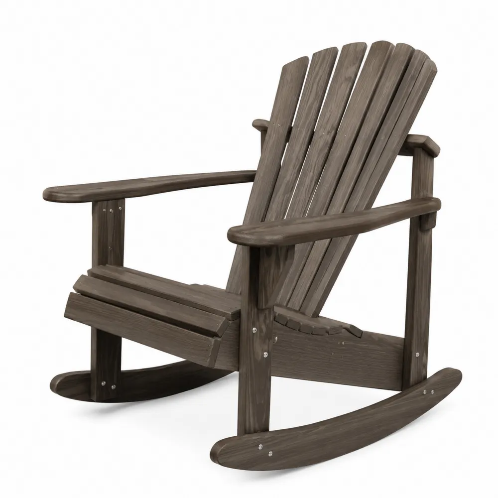 Silla mecedora de polietileno para exteriores Marrón-Cosyloftea