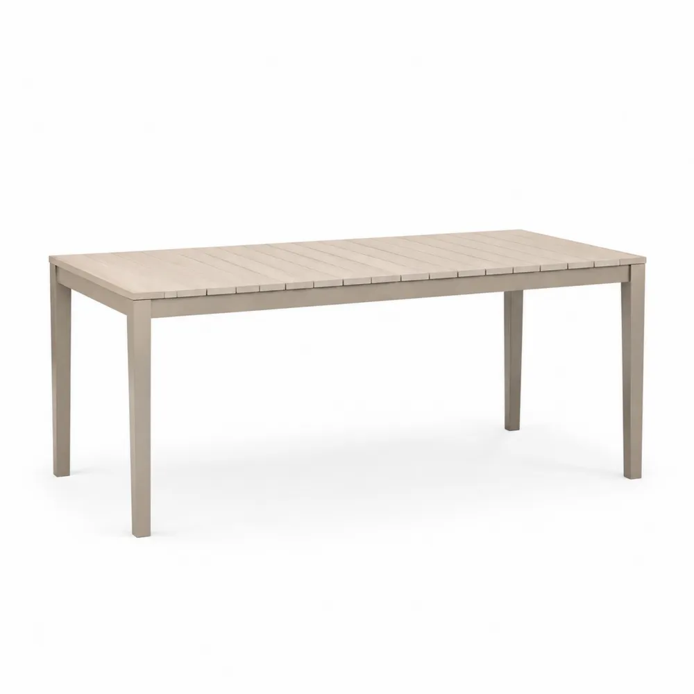 Mesa de comedor de aluminio y madera de acacia 200x90x75 cm-Cosyloftea