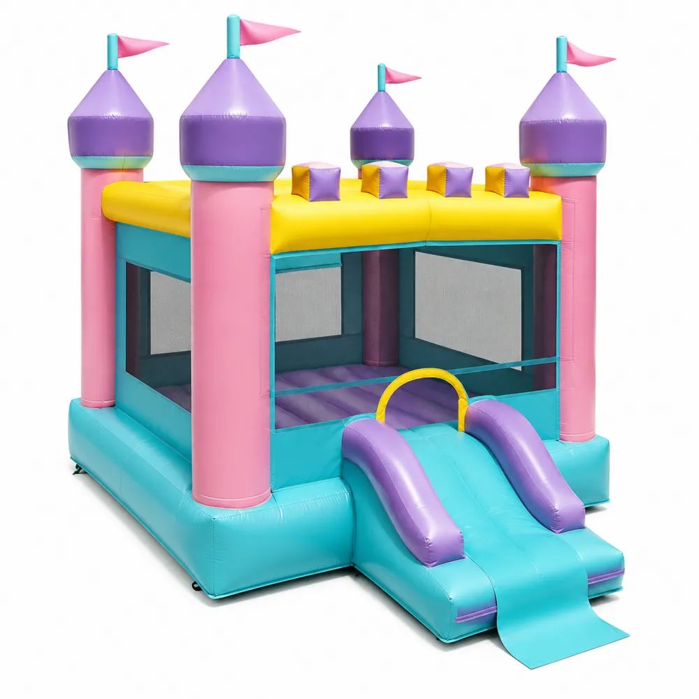 Castillo Hinchable de PVC Multicolor con Tobogán 300x250x210 cm-Cosyloftea