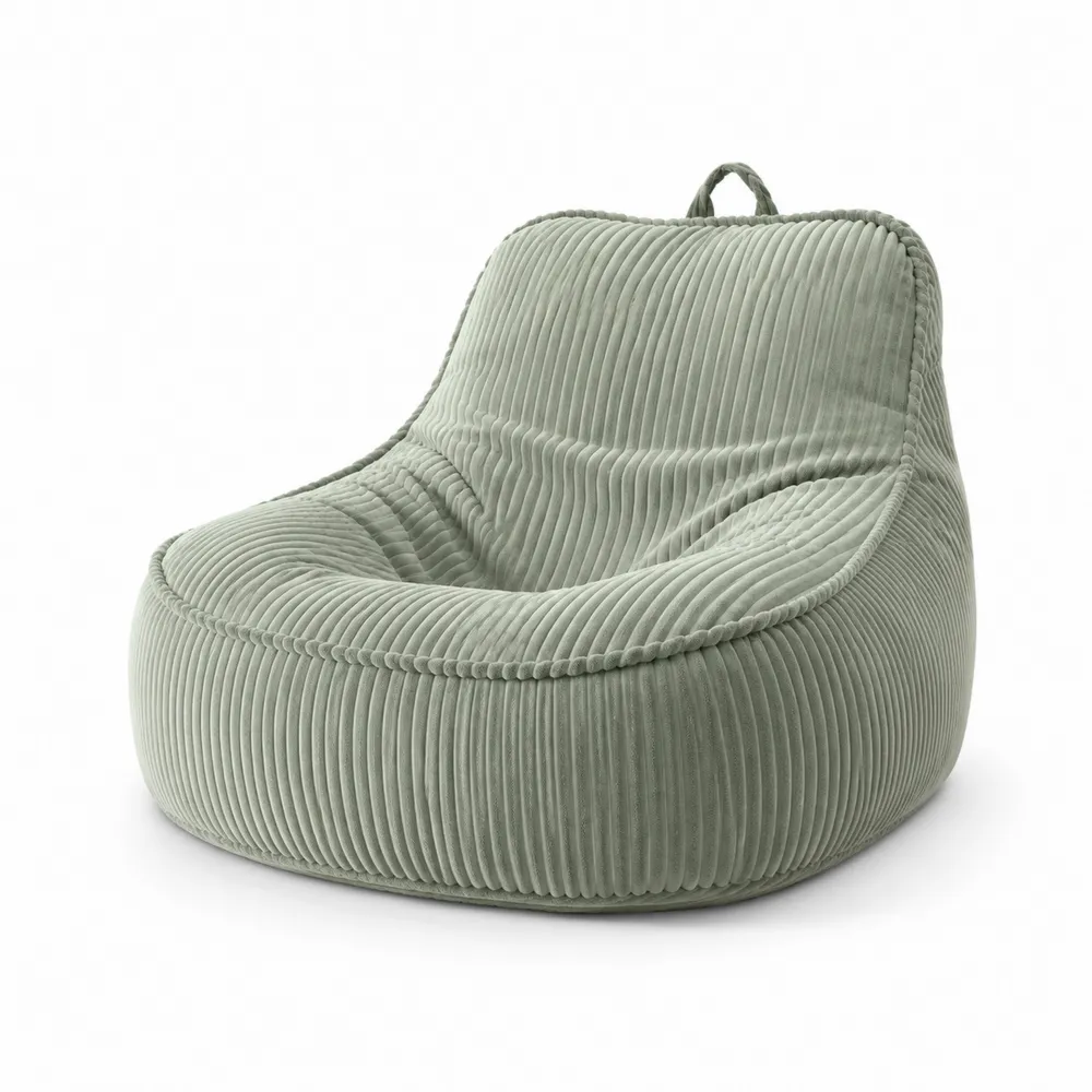 Sillón tipo saco de terciopelo verde claro 90x80x70 cm-Cosyloftea