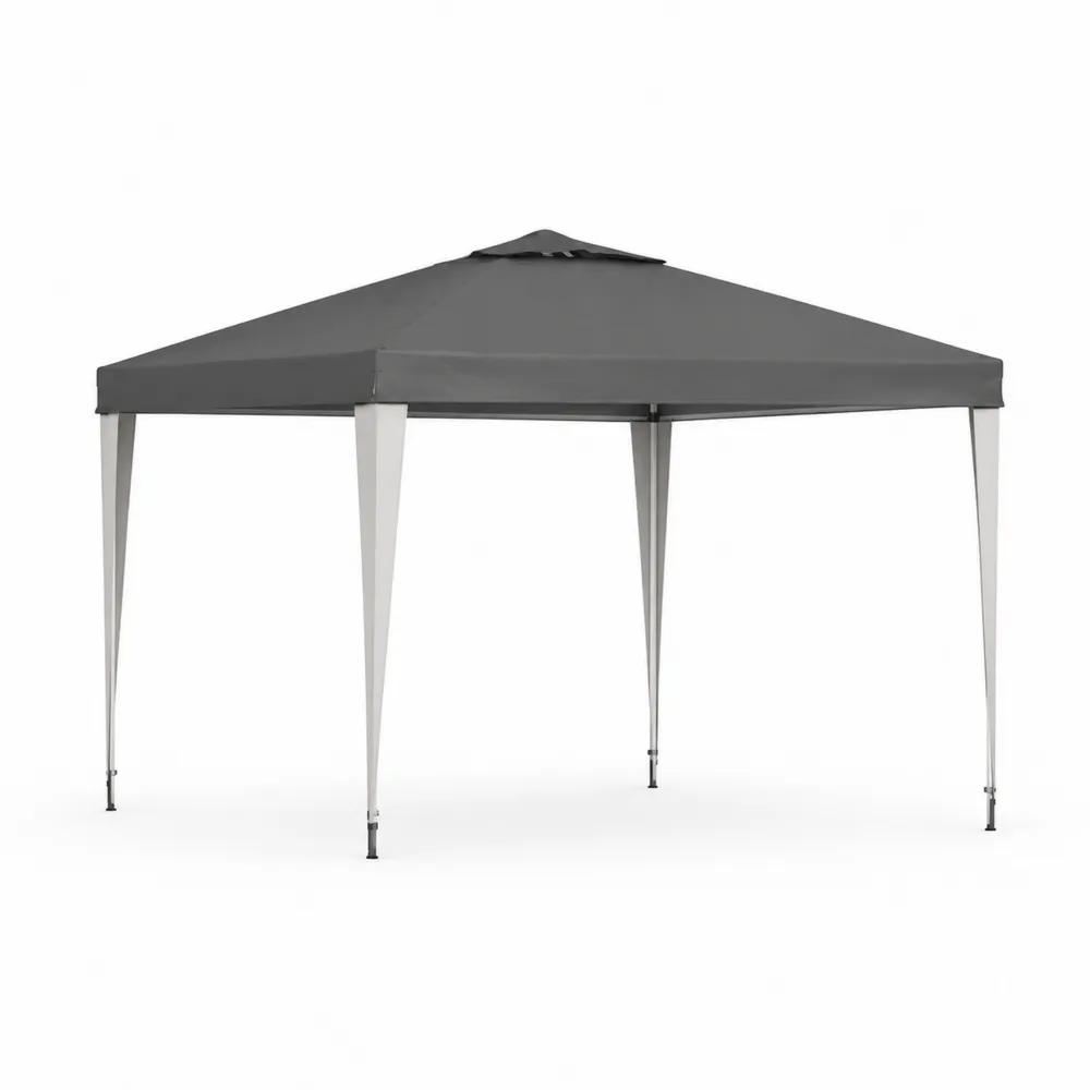 Carpa Plegable de Jardín 3x3 m Aluminio y Poliéster Gris-Cosyloftea