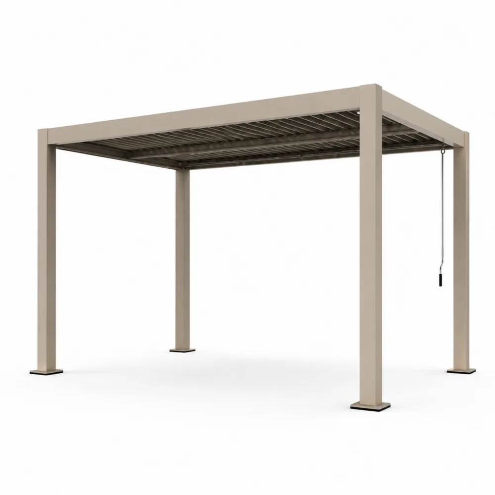 Pérgola de Metal Beige para Exterior-Cosyloftea