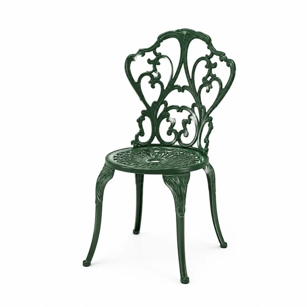 Silla de metal verde-Cosyloftea