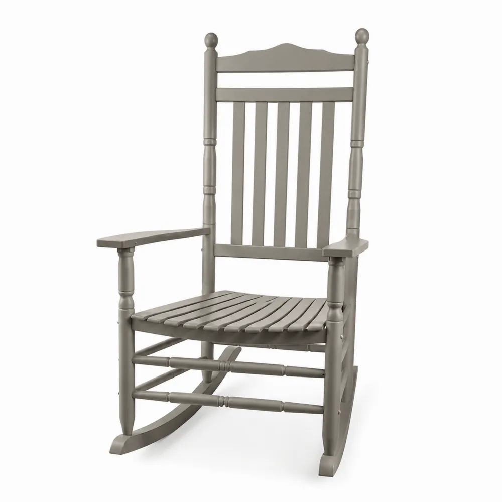 Silla mecedora de madera gris-Cosyloftea