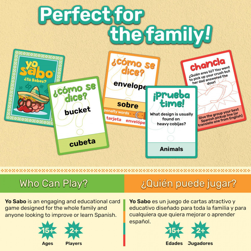 Edition 2 - Family Friendly Bilingual Card Game
