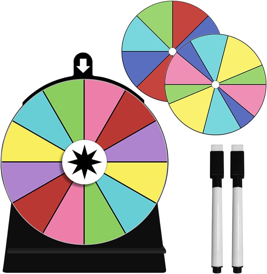 Removable Fortune Wheel Spinner Set – 3 DIY Wheels with 2 Marking Pens