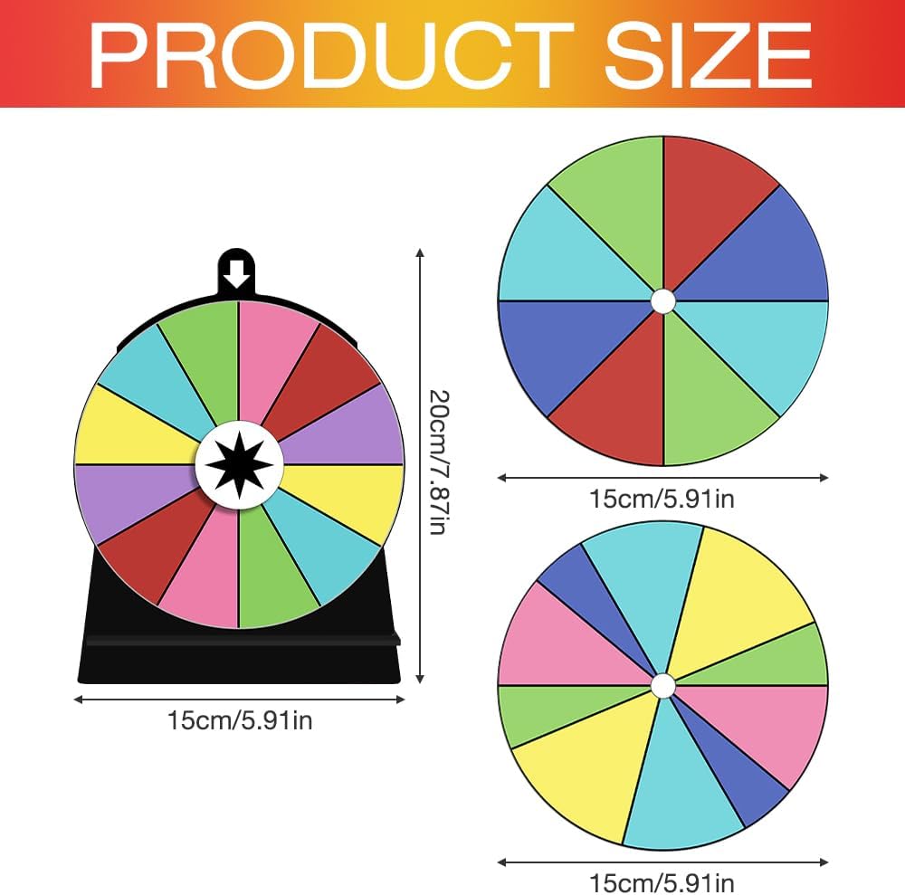 Removable Fortune Wheel Spinner Set – 3 DIY Wheels with 2 Marking Pens