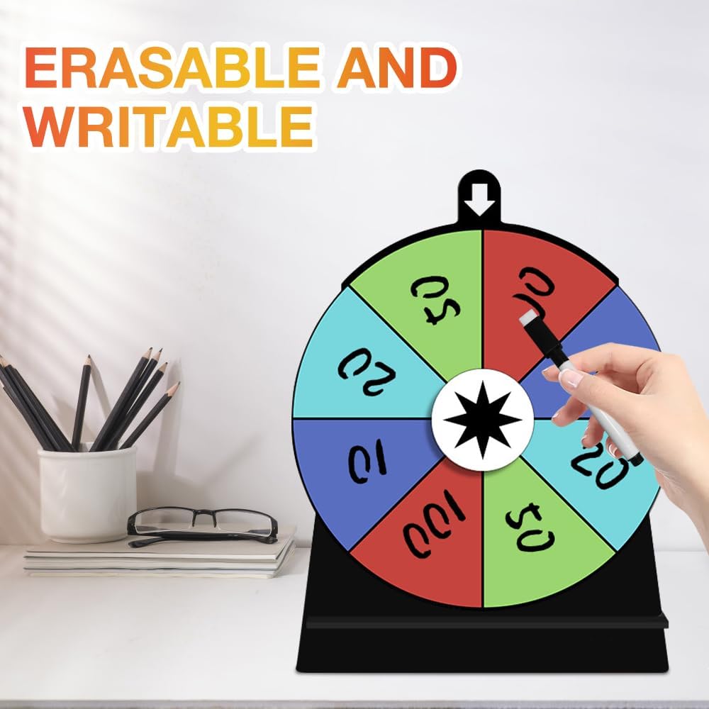 Removable Fortune Wheel Spinner Set – 3 DIY Wheels with 2 Marking Pens
