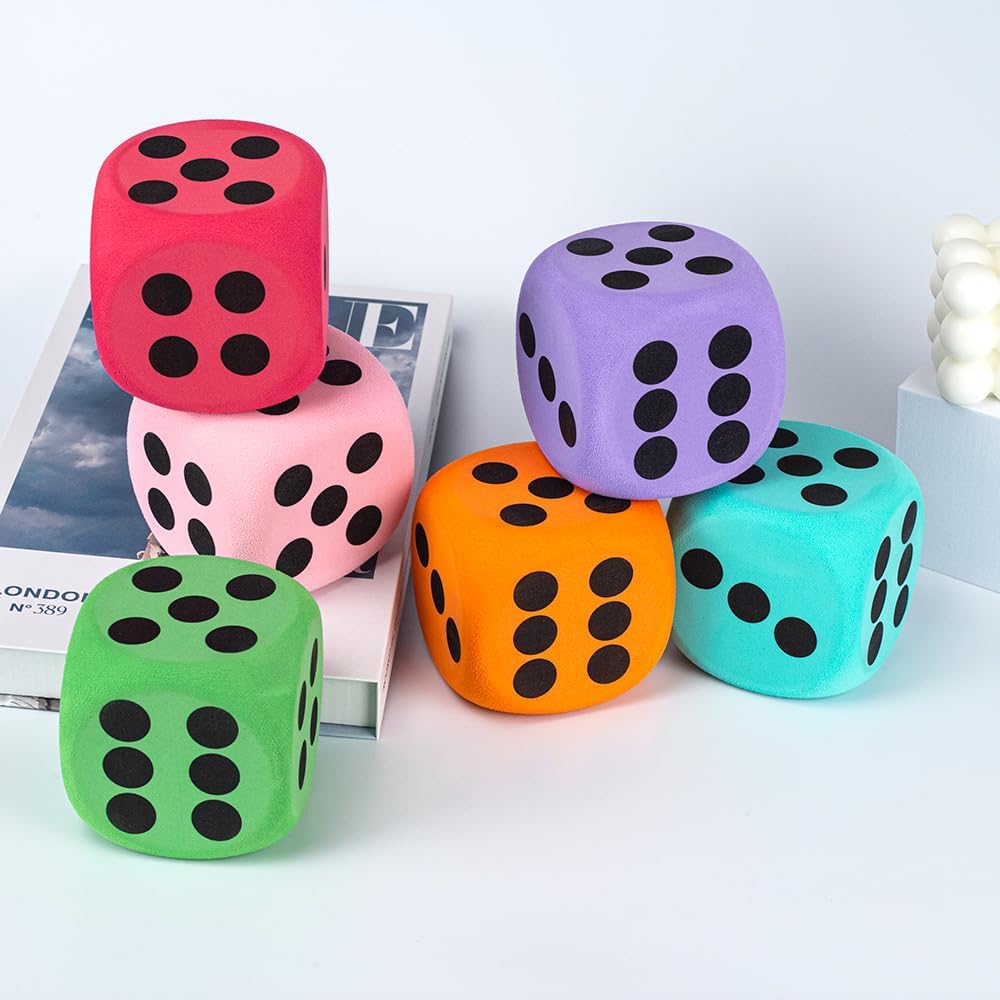6PCS Soft Foam Dice for Games
