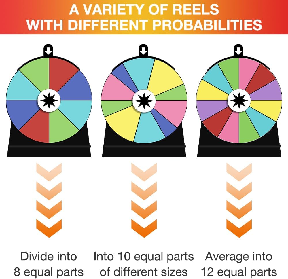 Removable Fortune Wheel Spinner Set – 3 DIY Wheels with 2 Marking Pens