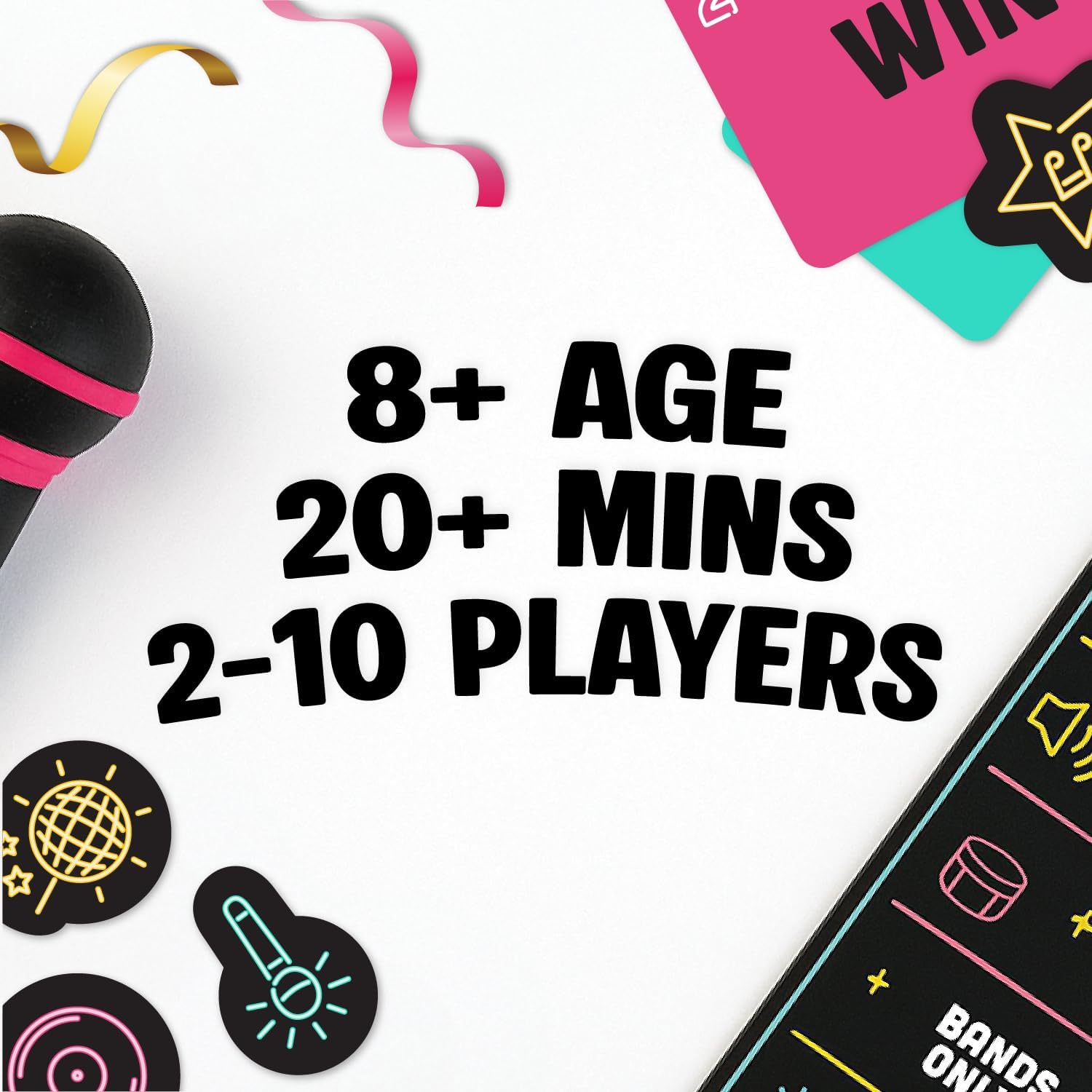 Grab The Mic Family Karaoke Game – Fun Party Board Game with Foam Microphone for Kids & Adults