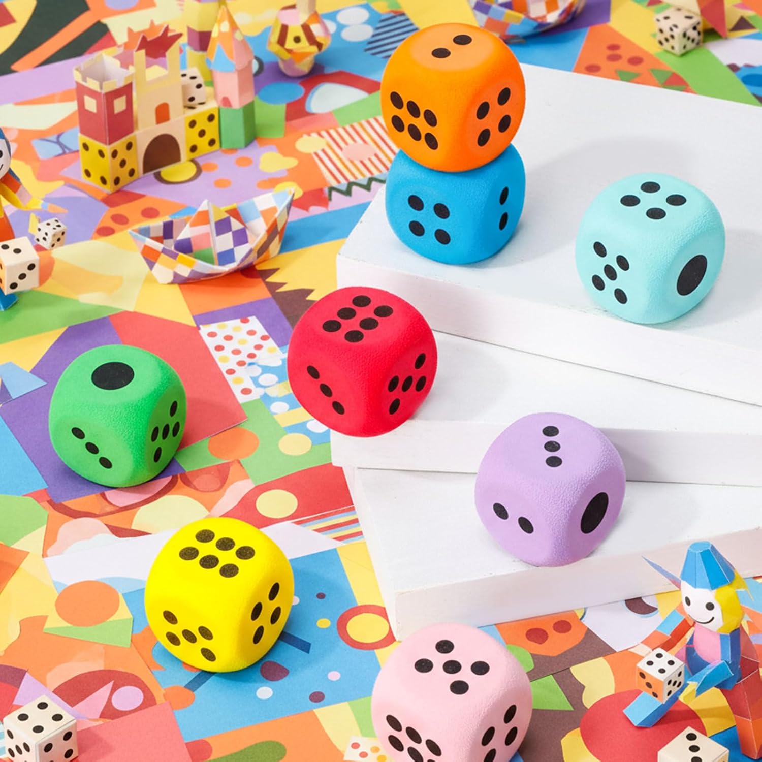 6PCS Soft Foam Dice for Games