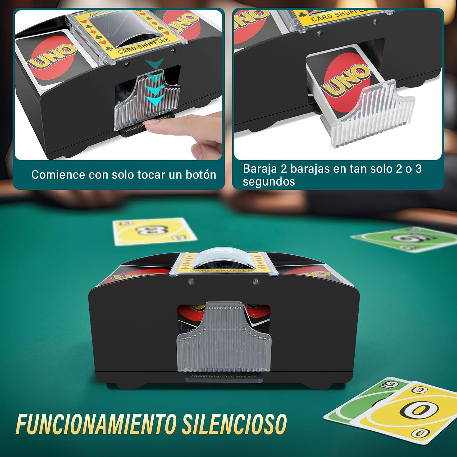 Automatic Electric Card Shuffler – Poker Card Mixer with 2 Decks of Playing Cards