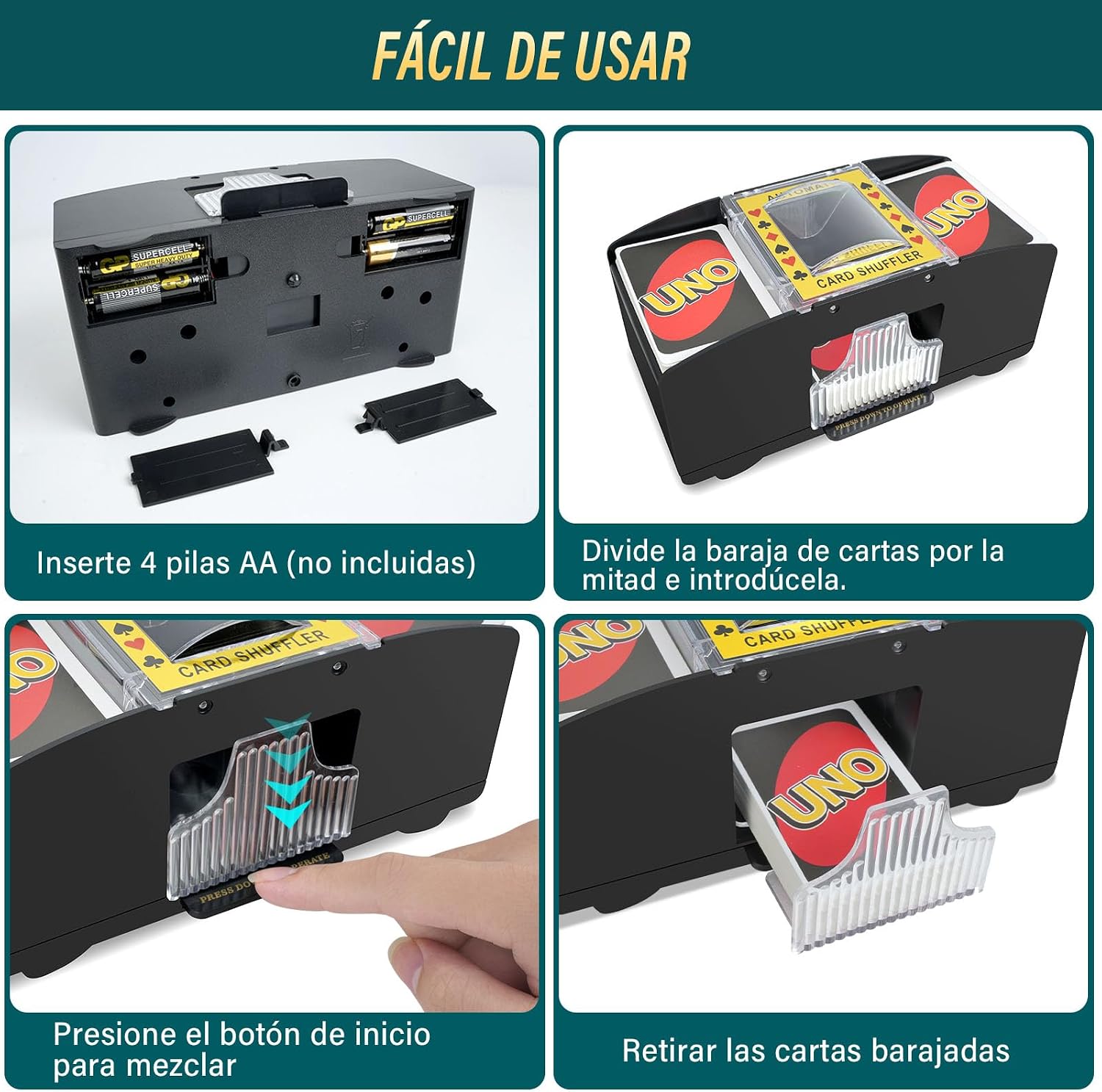 Automatic Electric Card Shuffler – Poker Card Mixer with 2 Decks of Playing Cards