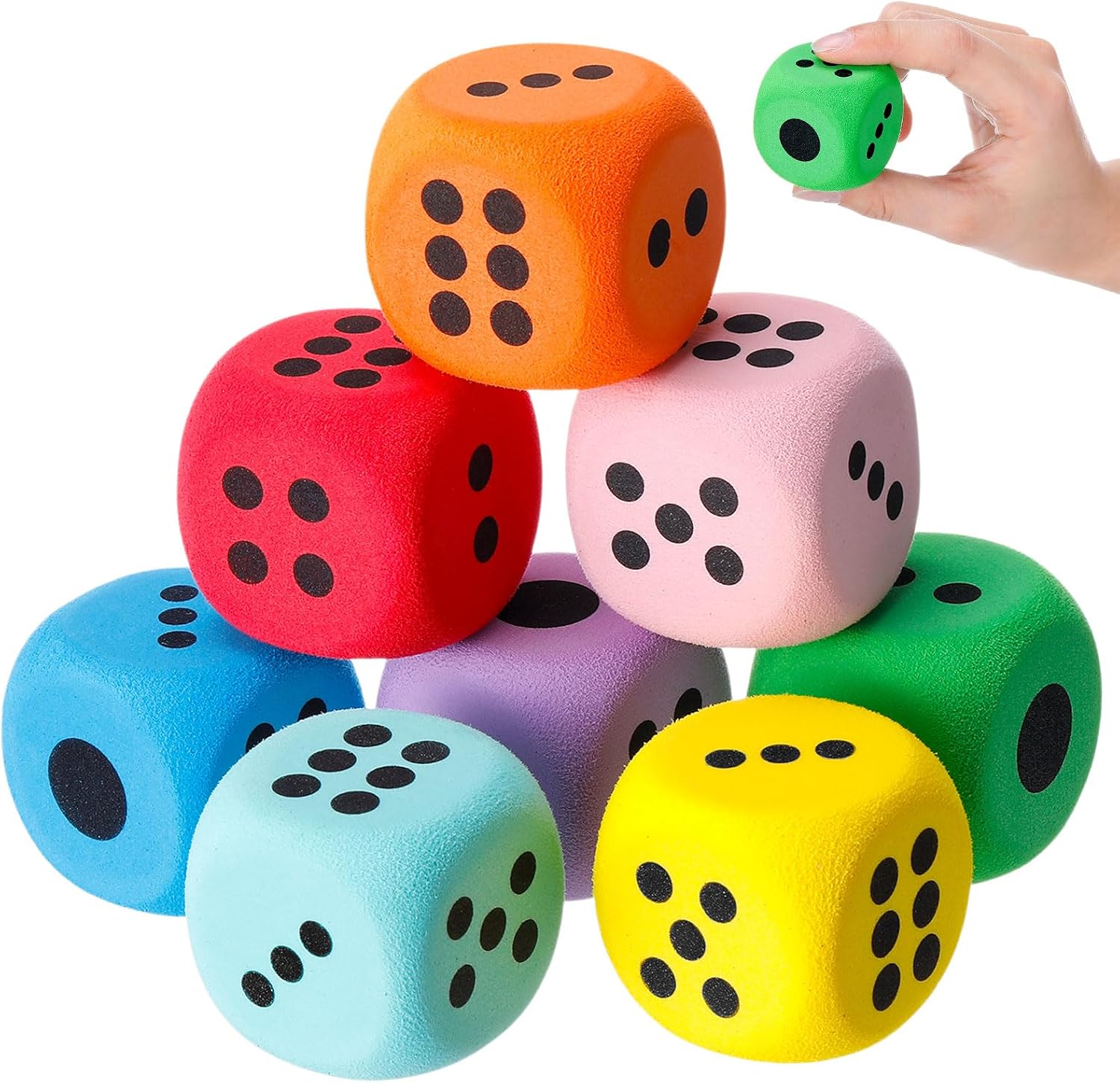 6PCS Soft Foam Dice for Games